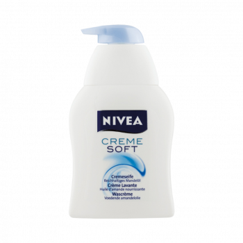 Nivea Creme Soft, Cremeseife mit Mandeloel, Original Pumpe, 250ml